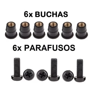 6x Porca Bucha 5 Mm + 6x Parafusos Plastico Preto M5x20 REF:06Z8 RSI
