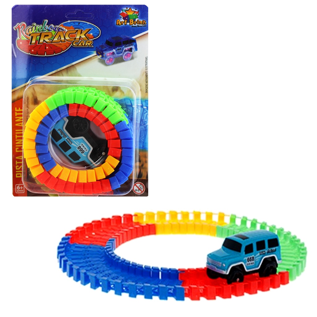 Conjunto de montanha-russa acrobática de pista de corrida de rotação de 360°  - Conjunto de jogos de veículos coloridos com 2 carros de liga leve Mini  Racer e pista para crianças de