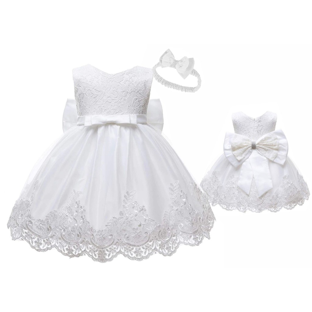 Vestido da menina do bebê vestido de batismo branco 1 ano bebê menina  vestido de aniversário festa vestido de princesa vestidos de baile 0-2yrs  roupas de menina do bebê - AliExpress