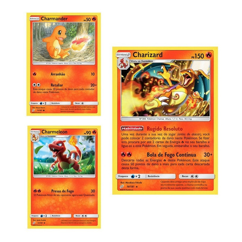 Kit Carta Pokémon Charmander Charmeleon Charizard