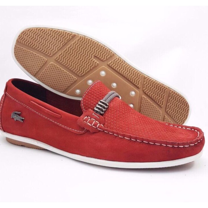 Mocassim cheap lacoste vermelho