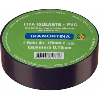Fita Isolante Preta 20m x 19mm Antichama Tramontina