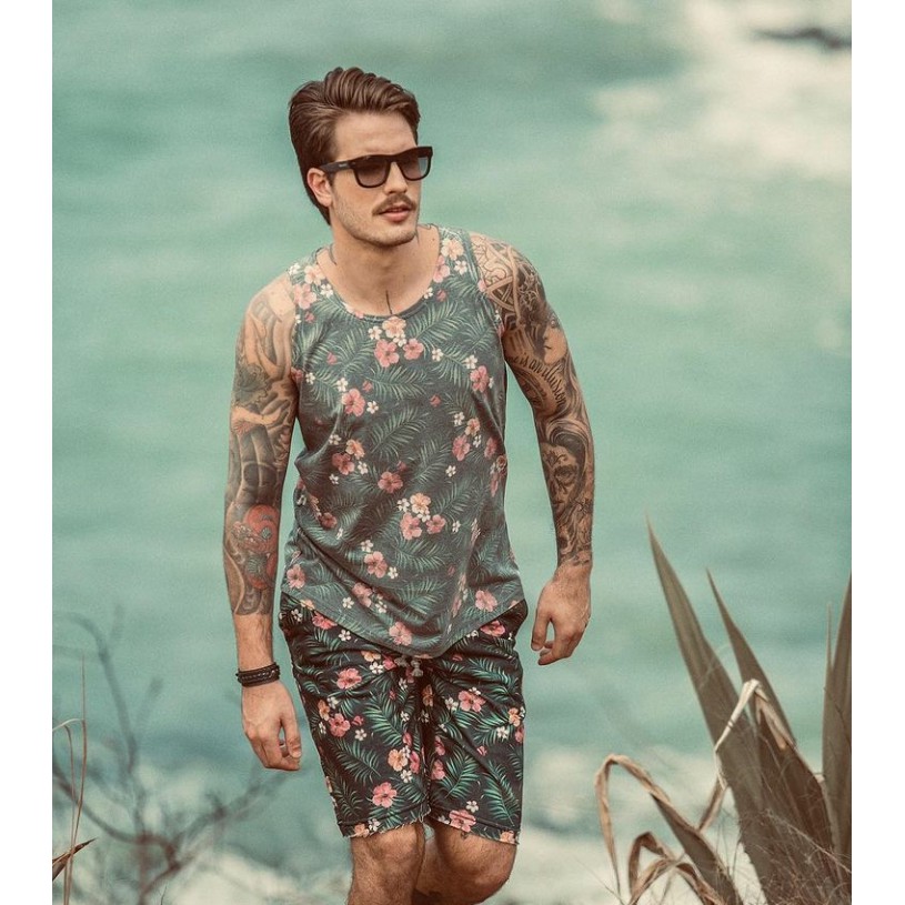 Moda praia masculina store camisa