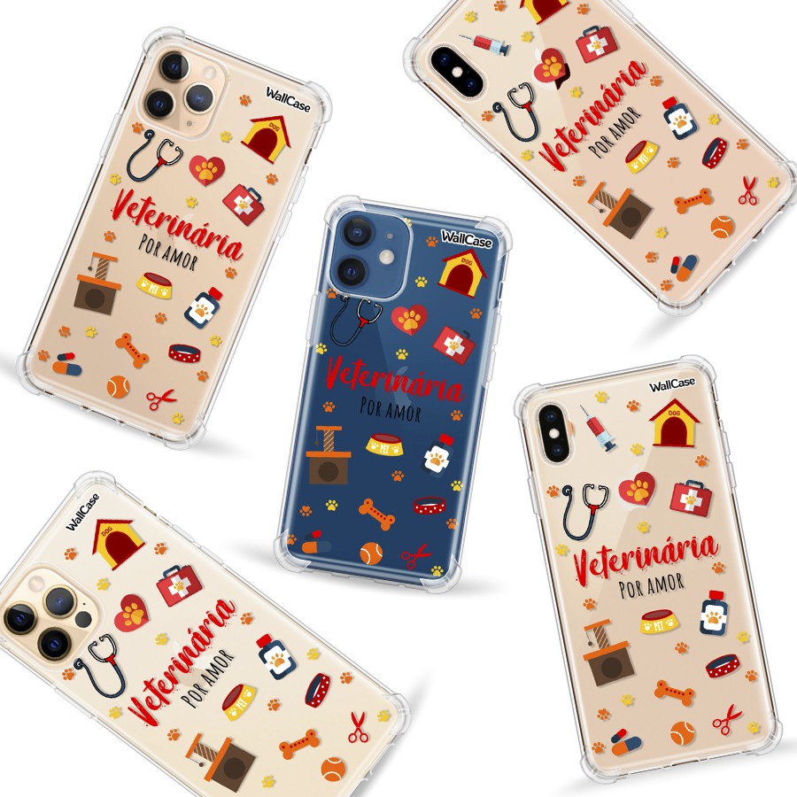 Capinha de Celular Transparente Cp26 Profissão Veterinária Para iPhone 5 6 7 8 11 12 13 14 15 Se Xr Xs Pro Max Mini