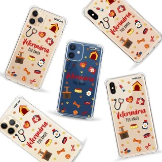 Capinha de Celular Transparente Cp26 Profissão Veterinária Para iPhone 5 6 7 8 11 12 13 14 15 Se Xr Xs Pro Max Mini
