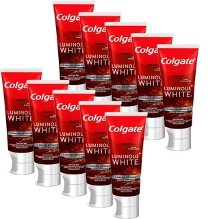 Kit 10 Creme Dental Colgate Luminous White Carvão Ativado 70g em Oferta na Shopee