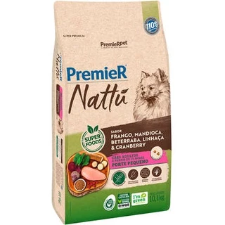 Ração para Cães Adultos Premier Nattu Pequeno Porte Mandioca 10,1kg
