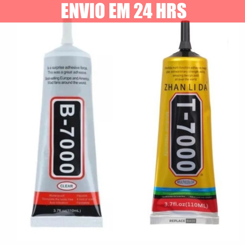 Cola P/ Colar Celular T7000 B7000 Preta Ou Transparente 110ml - Envio ...