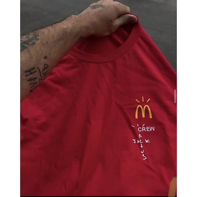 Camiseta 100% algodão Mcdonalds Travis Scott Cactus Jack