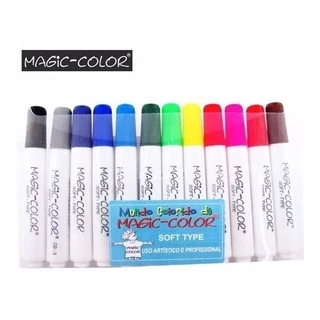 Estojo de Canetas Magic Color Soft Type 12 Cores Básicas