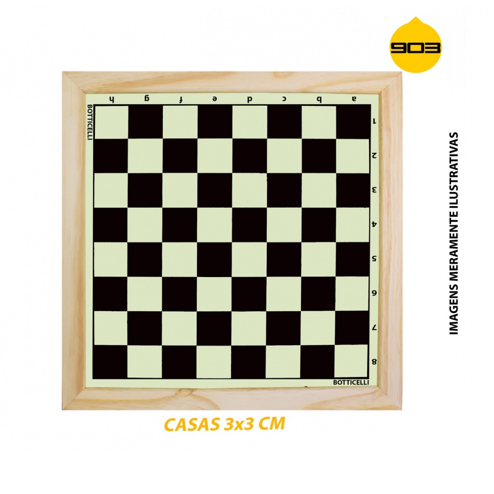 Tabuleiro Oficial para Xadrez Original (3x3) em Madeira Macica