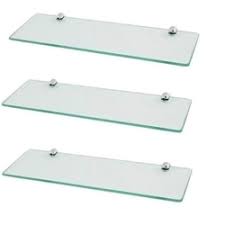 Prateleiras Vidro Transparente de 50x15 cm 3 Peças