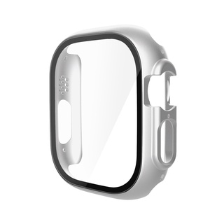 Compre Capa de relógio à prova d'água, protetor de vidro temperado para Apple  Watch Series 8 7 44mm 45mm 49mm Capa de borda reta para iWatch Ultra 8 7 6  SE 5 4