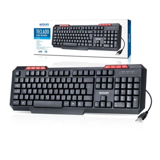 Teclado com fio ABNT2 diversos modelos EXBOM BK102/BK-120/BK-144M/BK-136G/BK-146M/BK-151C/BK-170