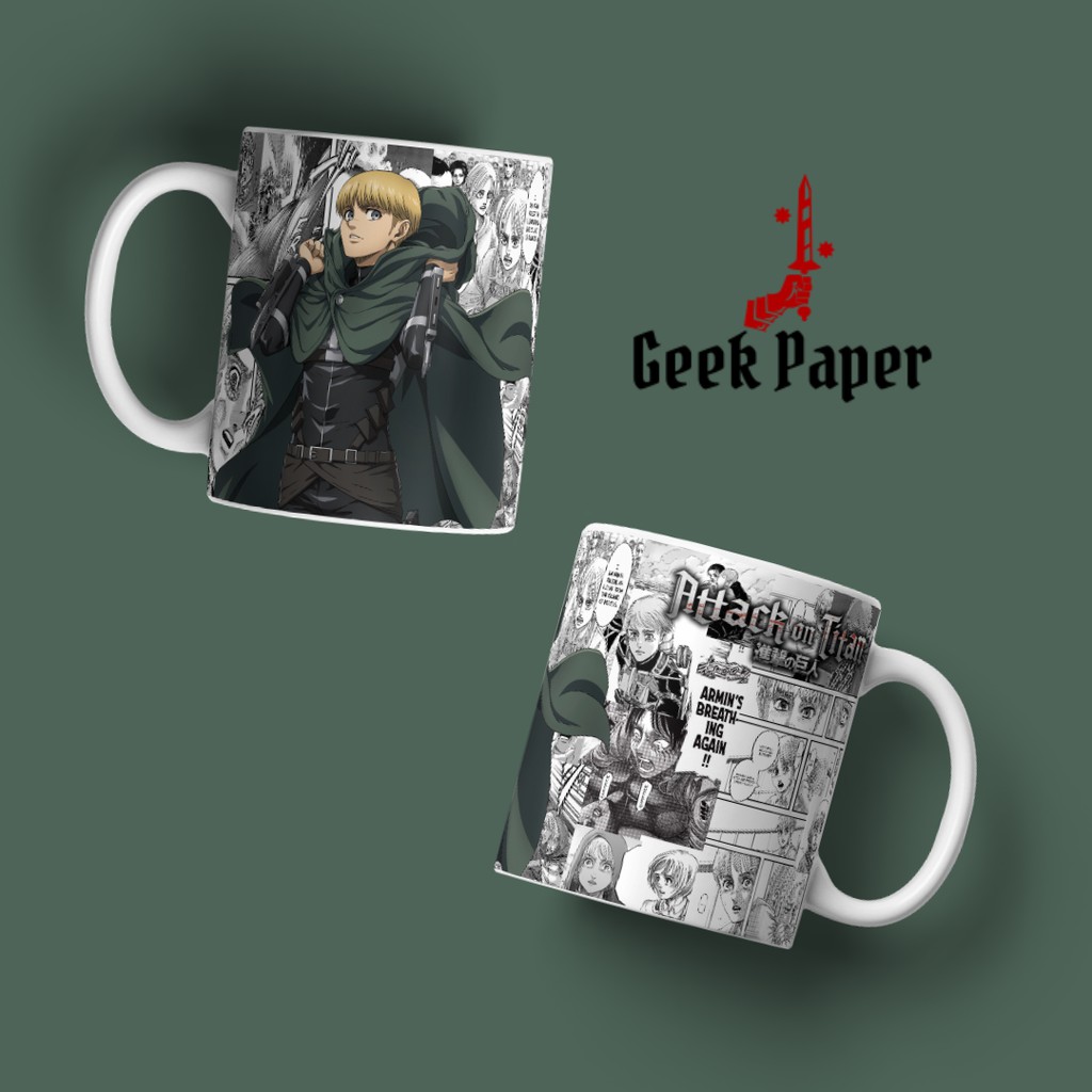 Caneca De Porcelana 325ml Shingeki No Kyojin Ataque Ao Titã