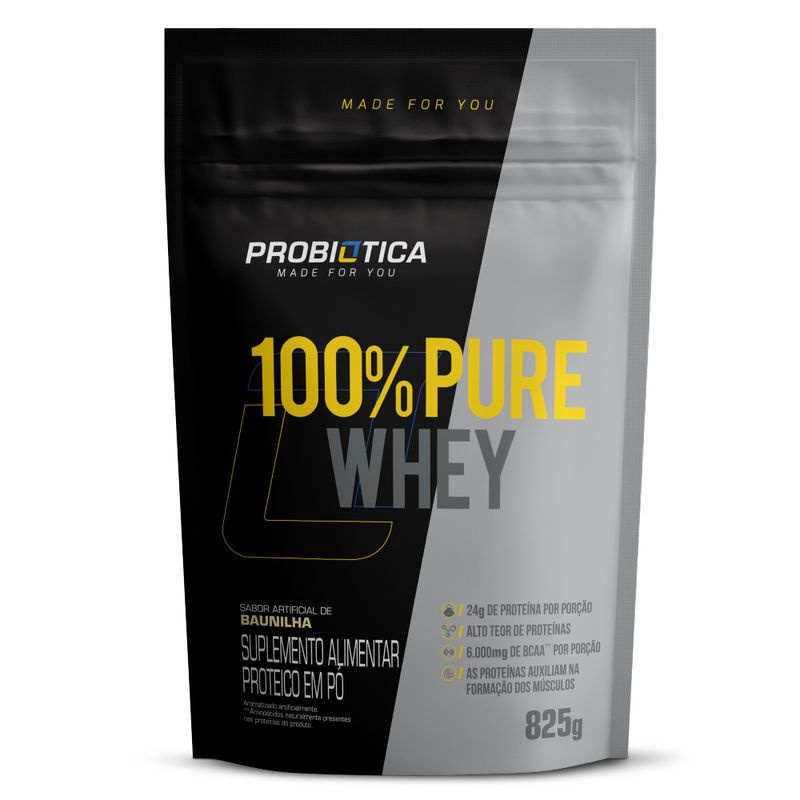 100% Pure Whey – 825g Refil – Probiótica – Promoção