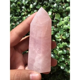 ponta quartzo rosa aproximadamente 6 cm