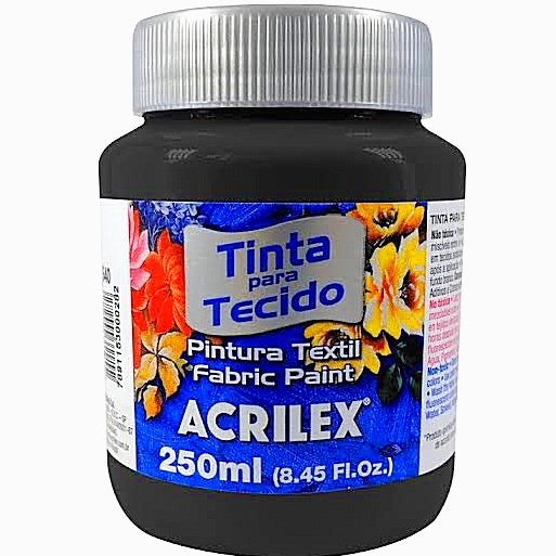 Tinta Para Tecido 250ml Preta - Acrilex | Shopee Brasil