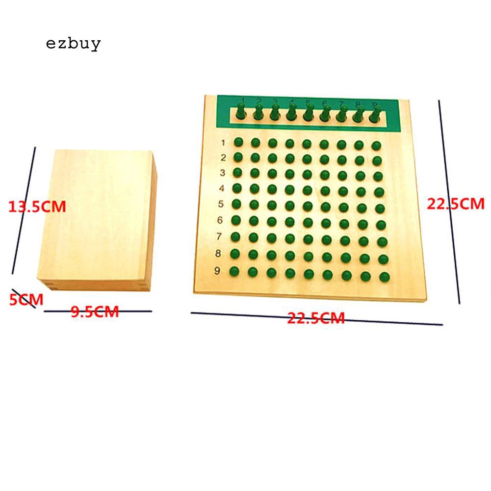Placa de multiplicação de madeira suave seguro montessori contas