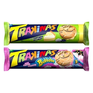 Biscoito Trakinas bubbaloo e tortinha de limão 126g