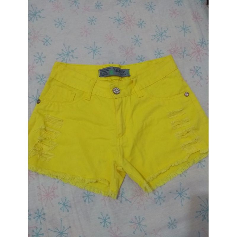 Short amarelo sale jeans