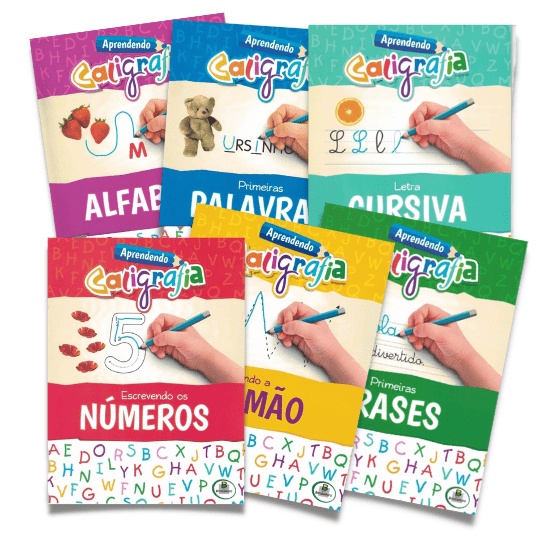 Kit 10 Livros Aprendendo Caligrafia Infantil | Shopee Brasil