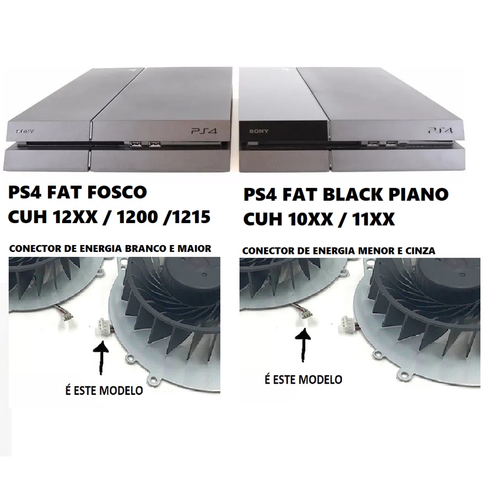 Cooler Ps4 Fat Black Piano Cuh-10xx/11xx + Pasta Térmica Gd900 1g