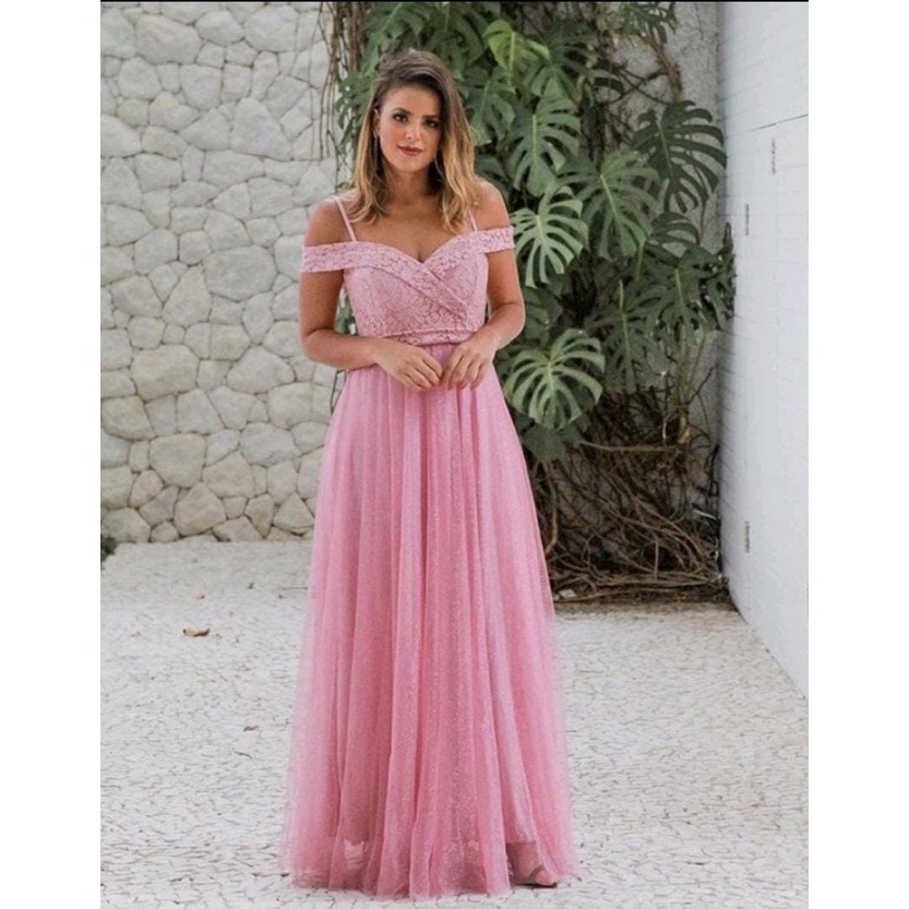Vestido De Festa - Longo Tule | Shopee Brasil