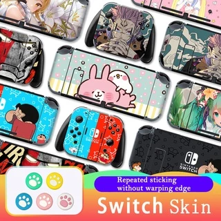 Multicolor Adesivos Decalques Capa Para Nintendo Switch , Protetor De Pele Durável Conjunto Completo De Proteção Do Envoltório Faceplate Doca Console