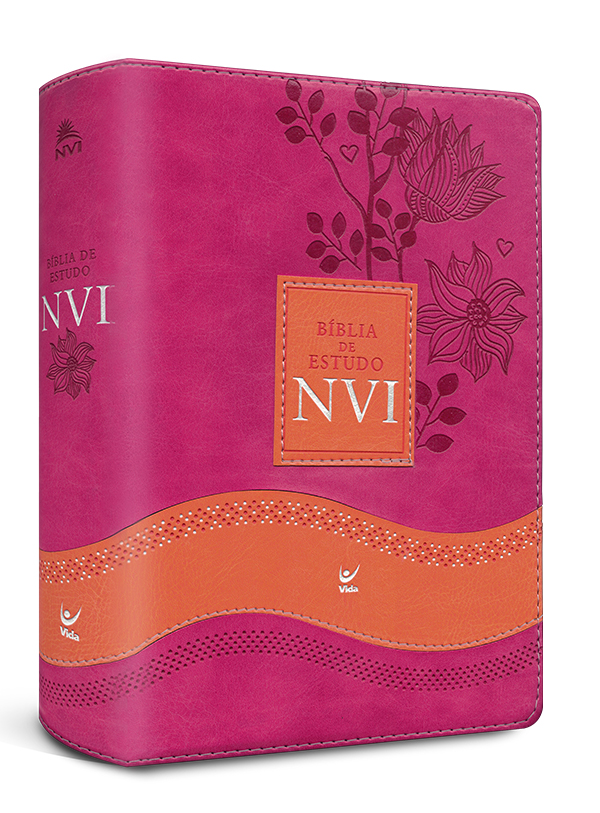 Bíblia De Estudo Nvi - Rosa E Laranja - Editora Vida | Shopee Brasil