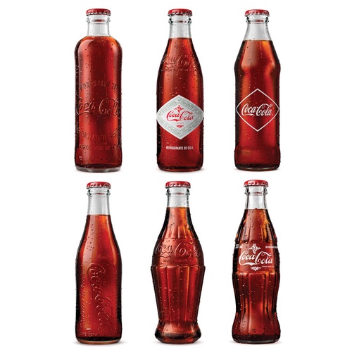Box Garrafas Vintage Retrô Promocionais Coca-Cola Coca Cola 6 Garrafas Decorativas