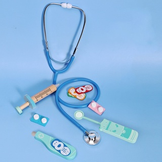 Tianzo Kit de médico dentista realista infantil finge jogar brinquedo de  madeira conjunto com estetoscópio modelo de dente sonda espelho escova de