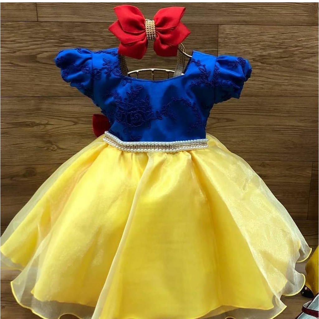 Vestido Infantil Branca de neve Luxo