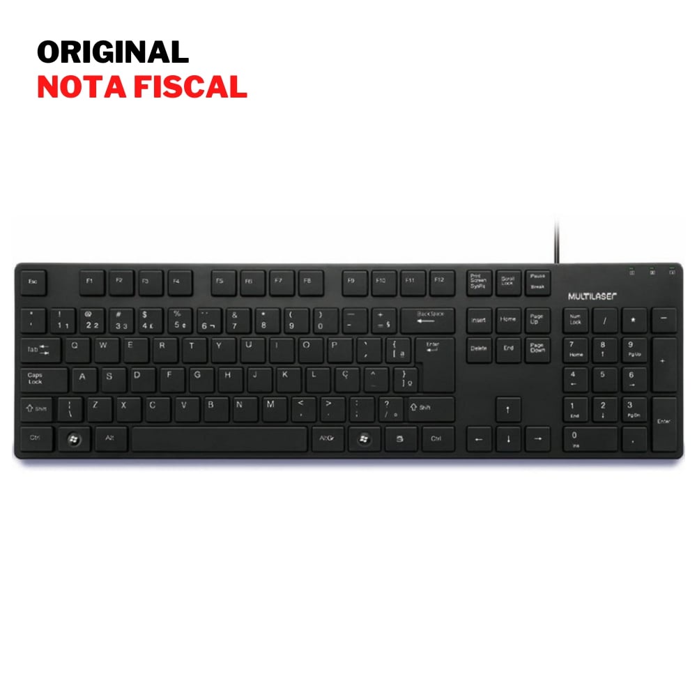 Teclado Mutilaser TC142 Slim Teclas Baixas Macias e Silenciosas Com Fio ...