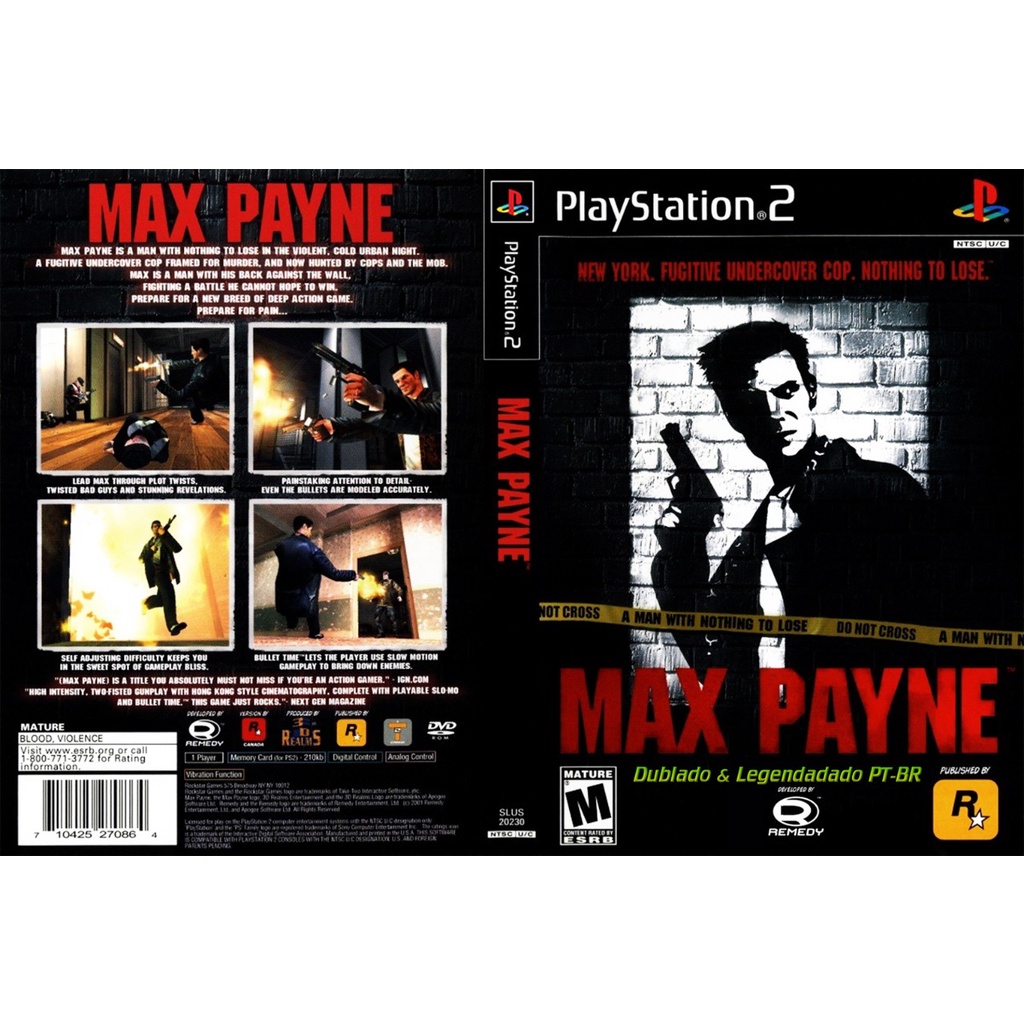 Max Payne 1 Dublado Pt br ! mídia prensada + box com encarte ! a experiência definitiva