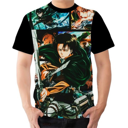 Camisa Camiseta Levi Attack On Titan Shingeki No Kyojin 3 Shopee Brasil 2405