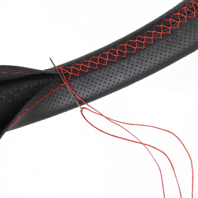 Capa De Volante Costurada Para Carro Couro Ecológico Preta Várias Cores