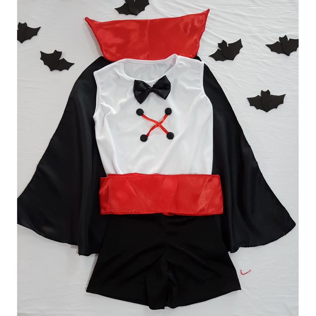 Fantasia Pra Menino Vampiro Drácula Infantil Com Capa