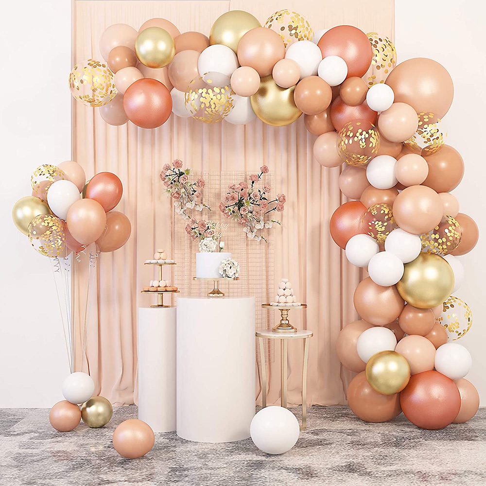 Kit 107 Peças Conjunto De Arco De Guirlanda De Balões De Cor Rosa Pastel Retrô Para Decoração De Festa de Aniversário de Menina