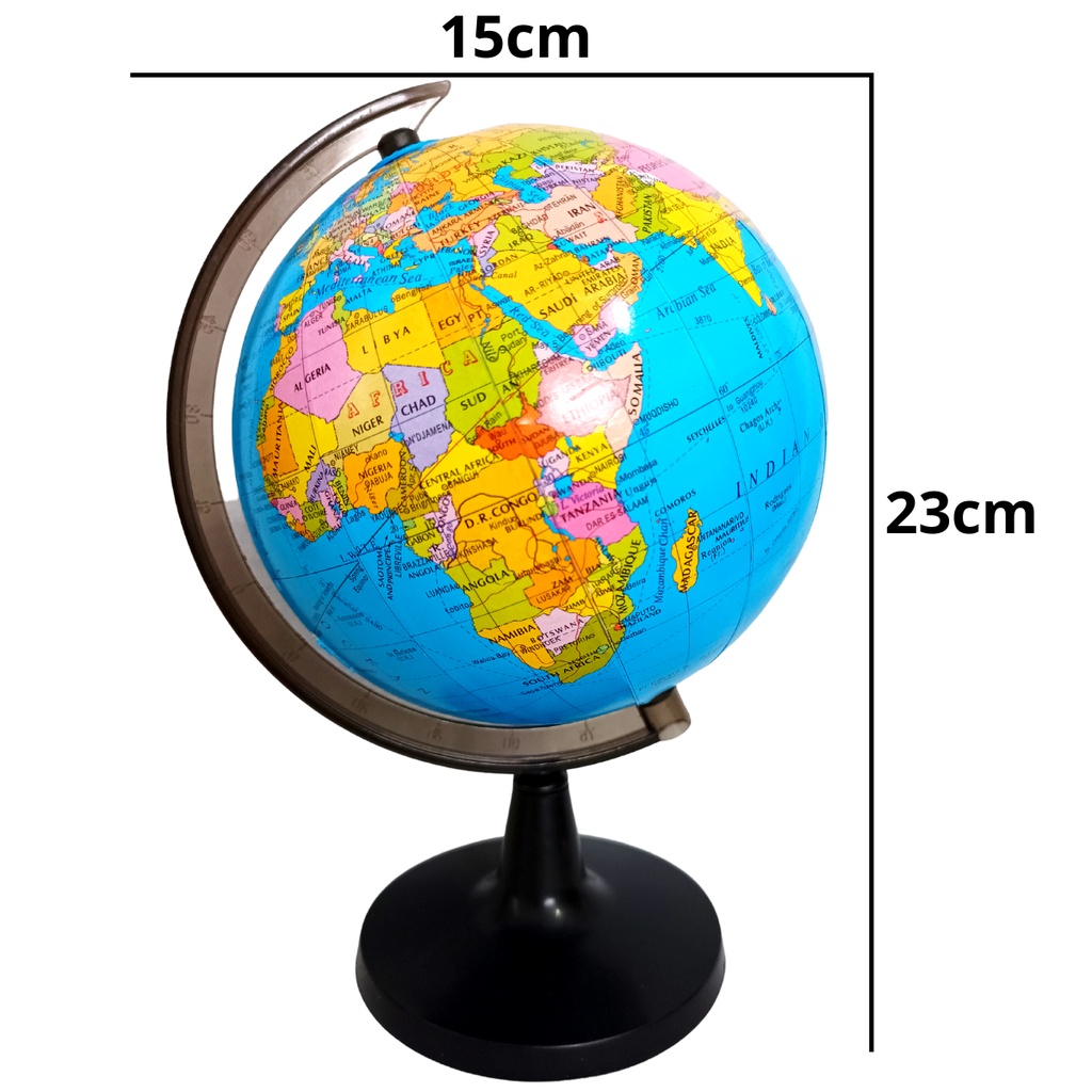 Globo Terrestre Escolar Giratório De Mesa Mapa Mundi 23 Cm Shopee Brasil 7850