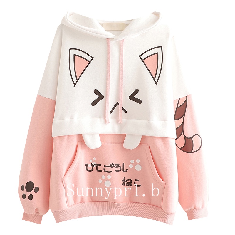 Moletom feminino Gacha Life Game fashion com capuz e orelhas de