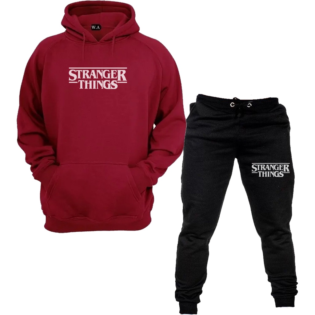 Conjunto moletom Stranger Things blusa de frio calça lançamento