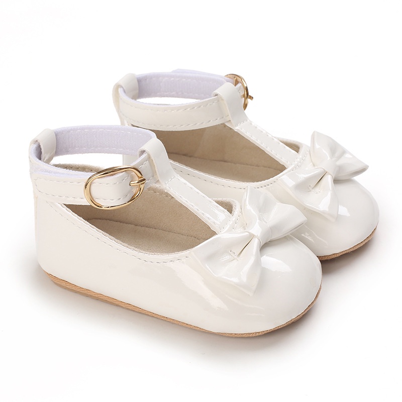 Sapato De Couro Branco Brilhante Para Bebê/Menina/1 Ano De Idade De ...