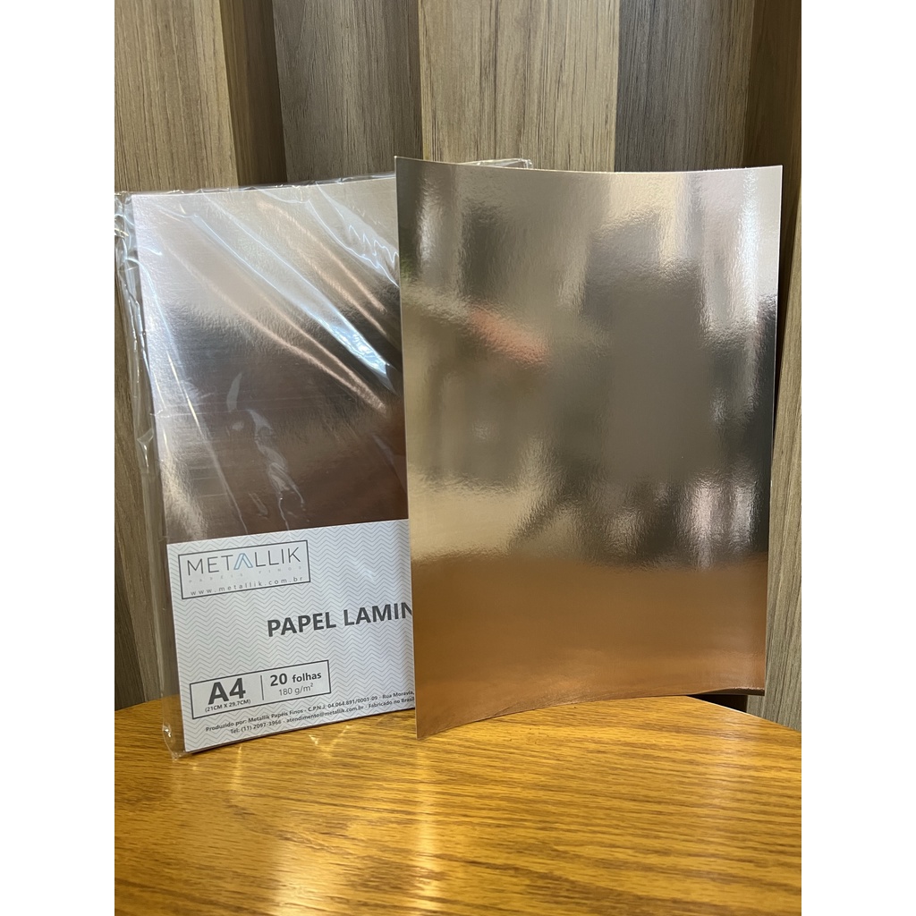 Papel A Laminado Rose Gold G C Folhas Lamicote Shopee Brasil