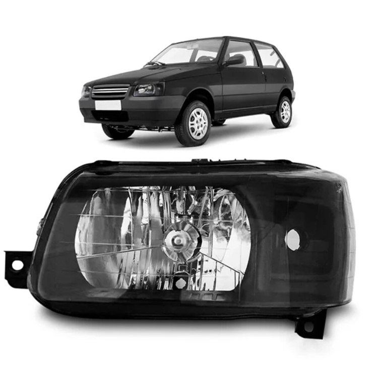 Farol Uno Fiorino 04/14 Fumê Máscara Negra