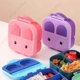 Coelhinho Bento Caixa Para Crianças Estudante Escola Com 4 Compartimentos E Removíveis BPA À Prova De Vazamentos De Colo