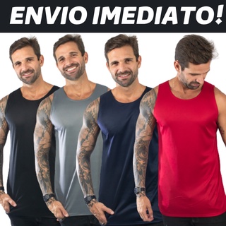 Regata Masculina Lisa Para Academia Treino DryFit Não Precisa Passar