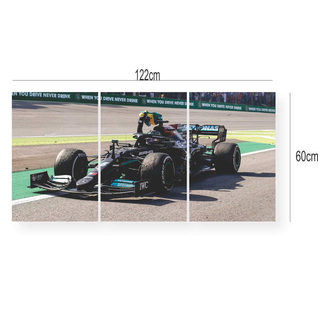 Quadro MDF 6 mm Esporte carro F1 Mercedes Preta F1 Hamilton 2021 ...