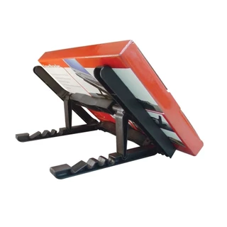 Suporte Para Notebook Plástico Leve Articulado Preto Ergonomico de Mesa Regulável 4Níveis Inclinação