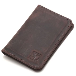 Porta Cartão Masculino De Couro Legítimo Slim Cabe Cnh Carteira Pequena Mini Multiuso Café Caramelo